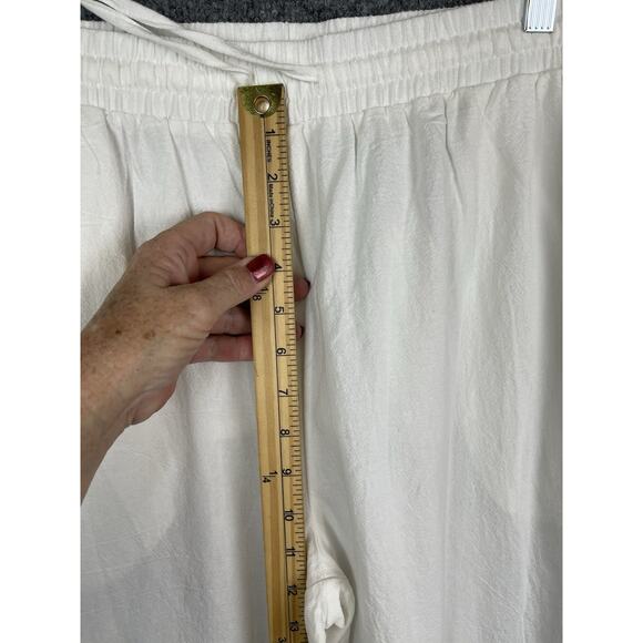 Women's Capri Pants Size Large Embroidered Side Hem 100% Cotton - Picture 4 of 10